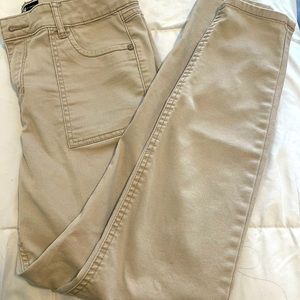 Girls tan beige stretch jeans straight leg size 16